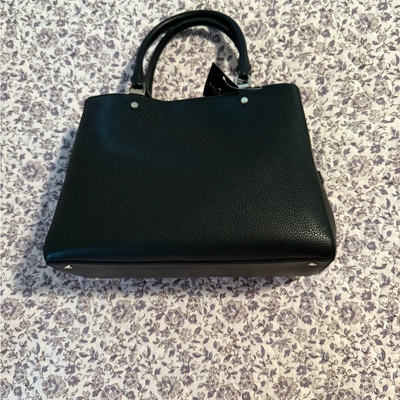 ♠️ Kate Spade Leila Medium Triple Compartment Satchel Black Pebbled Leather Bag - Picture 7 of 12